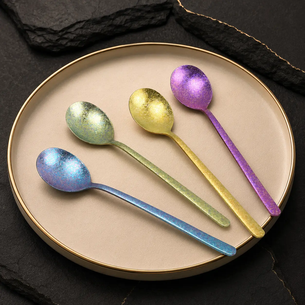Color finish long spoons