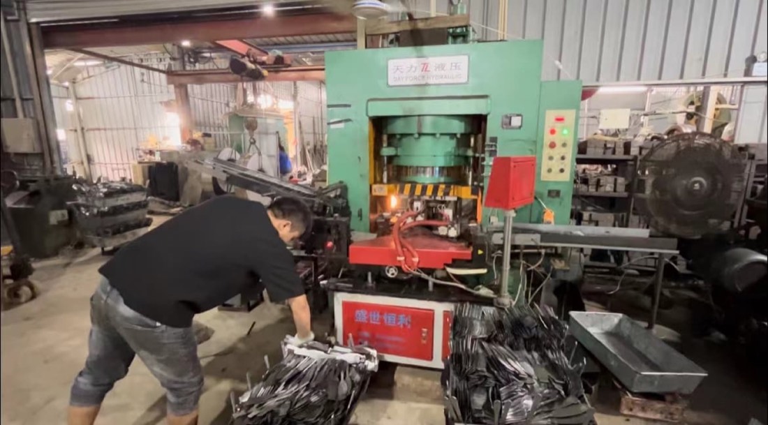 Cutlery rolling and forming equipment at GEMEI factory